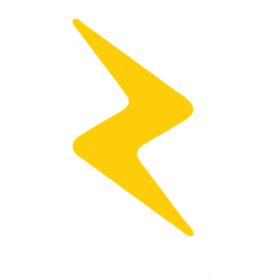 A yellow lightning bolt on a white background.