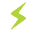 A green lightning bolt icon on a white background.