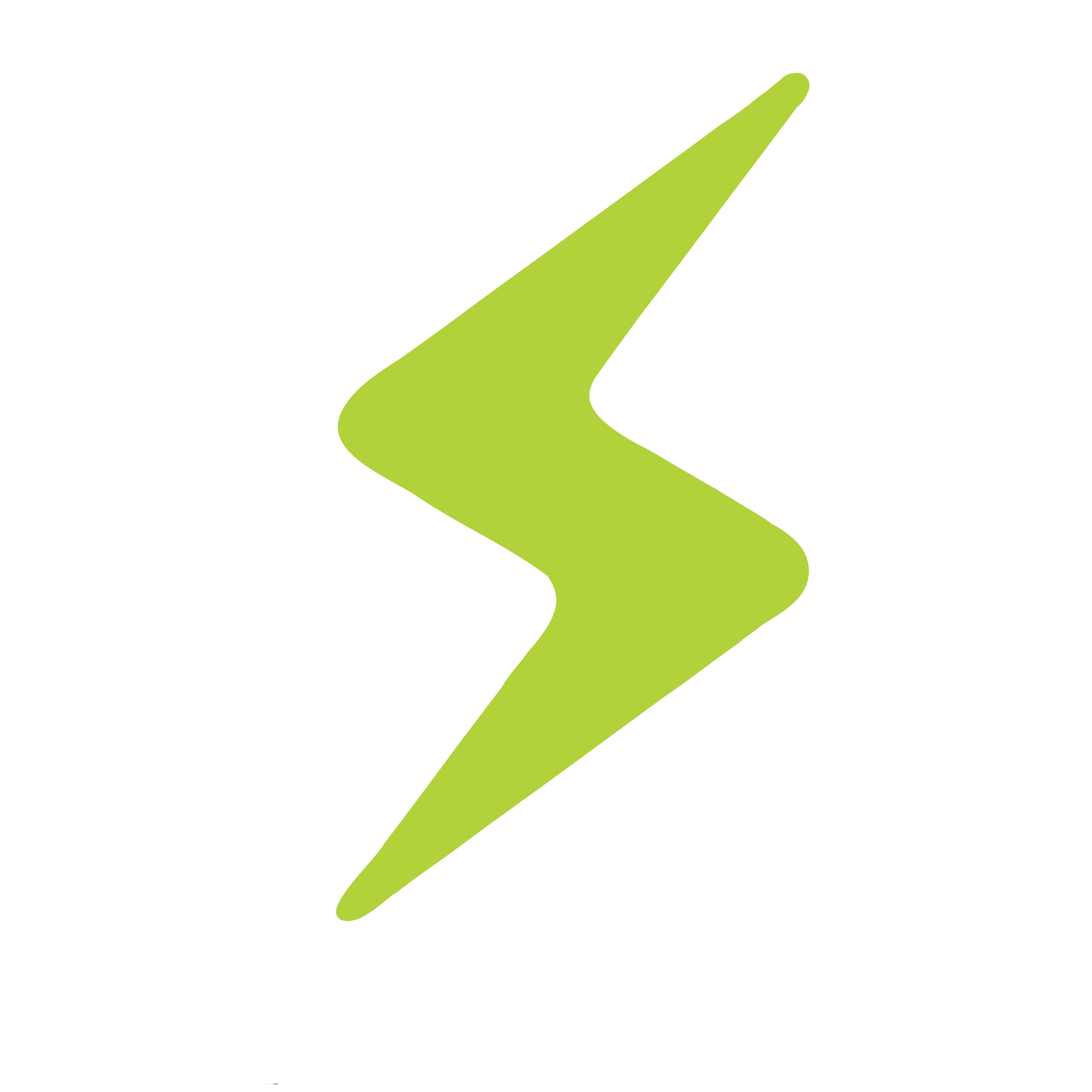 A green lightning bolt icon on a white background.