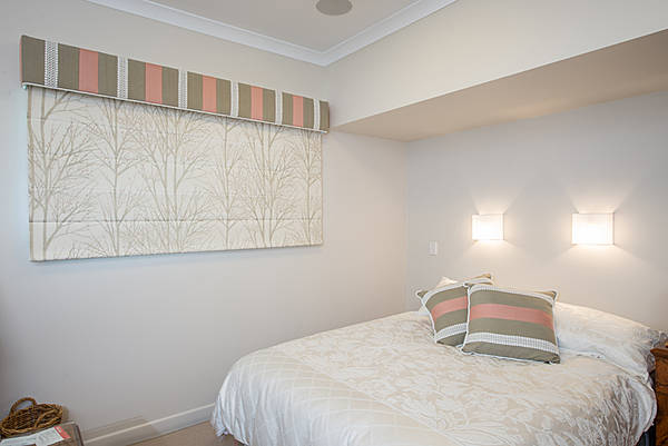 bedroom with white linens