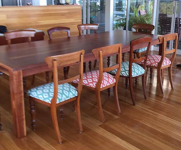 wood chairs at dining table