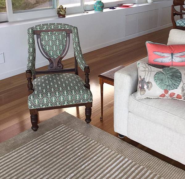 patterned chair in nice room
