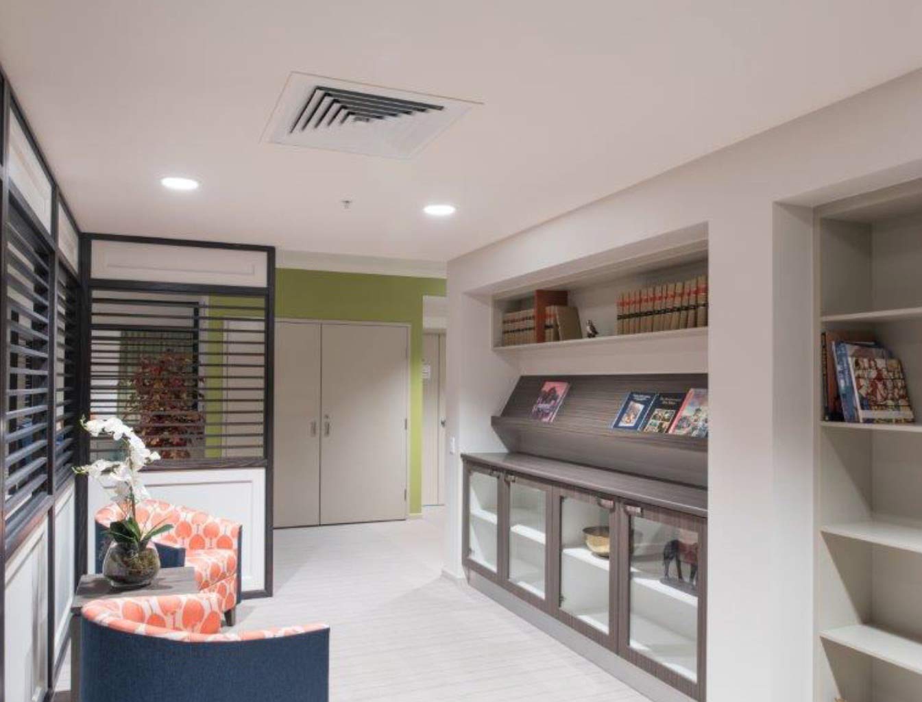 wall with drawers in living room