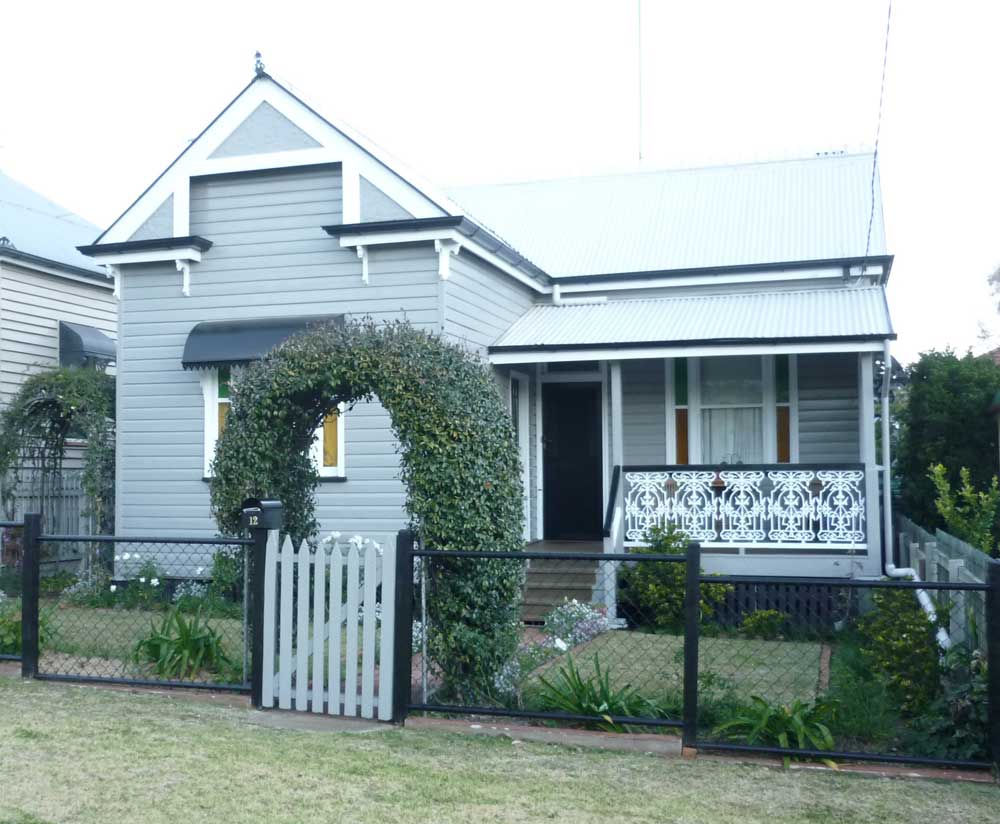 exterior of blue house