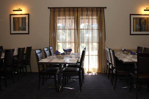 table by window in restaurant