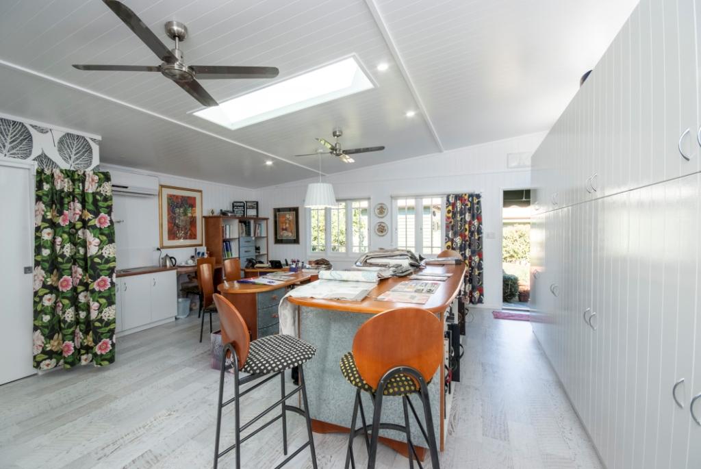 desk in commercial studio space