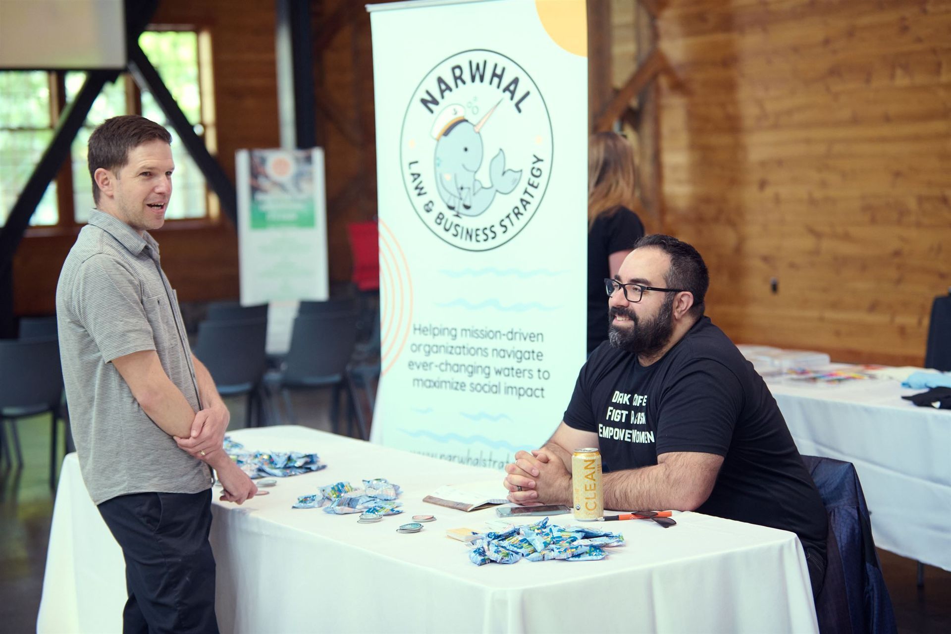 Two men at a table with a