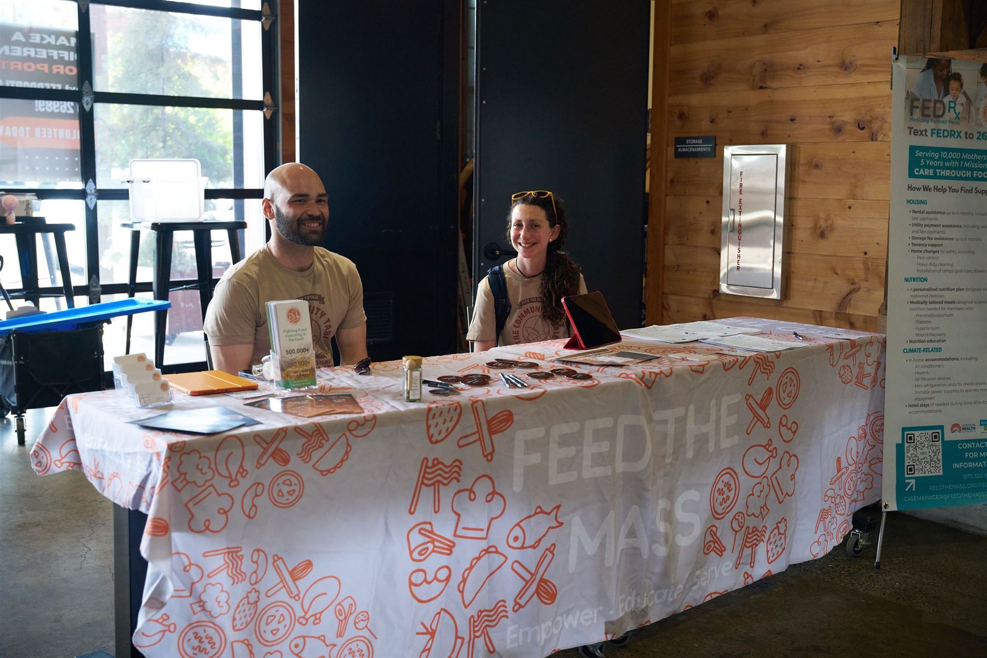 Two people at a table with