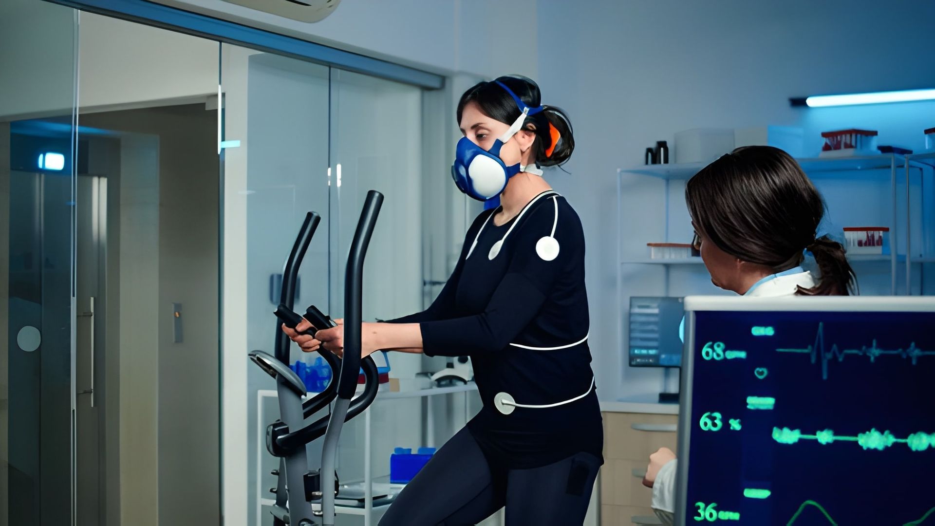 Woman is Doing Vo2 Max Testing — Bespoke Longevity and Aesthetic Medicine In Southport, QLD