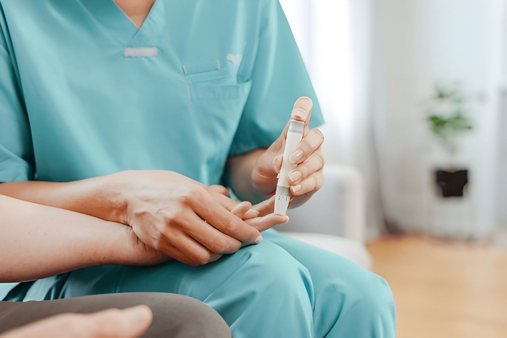 Nurse in Teal Scrubs Holding Syringe, Taking a Patient — Bespoke Longevity and Aesthetic Medicine In Southport, QLD