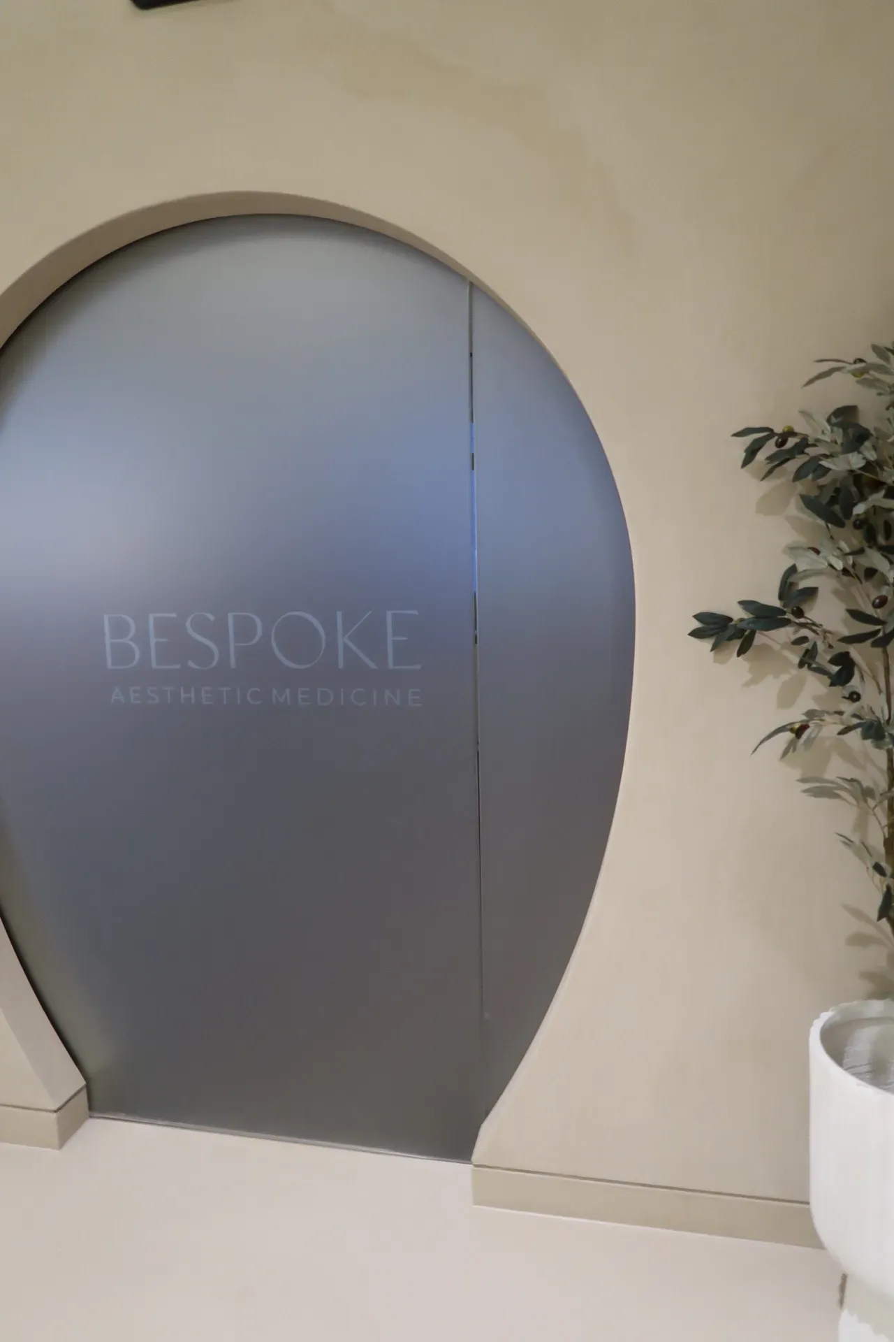 Frosted glass door with 