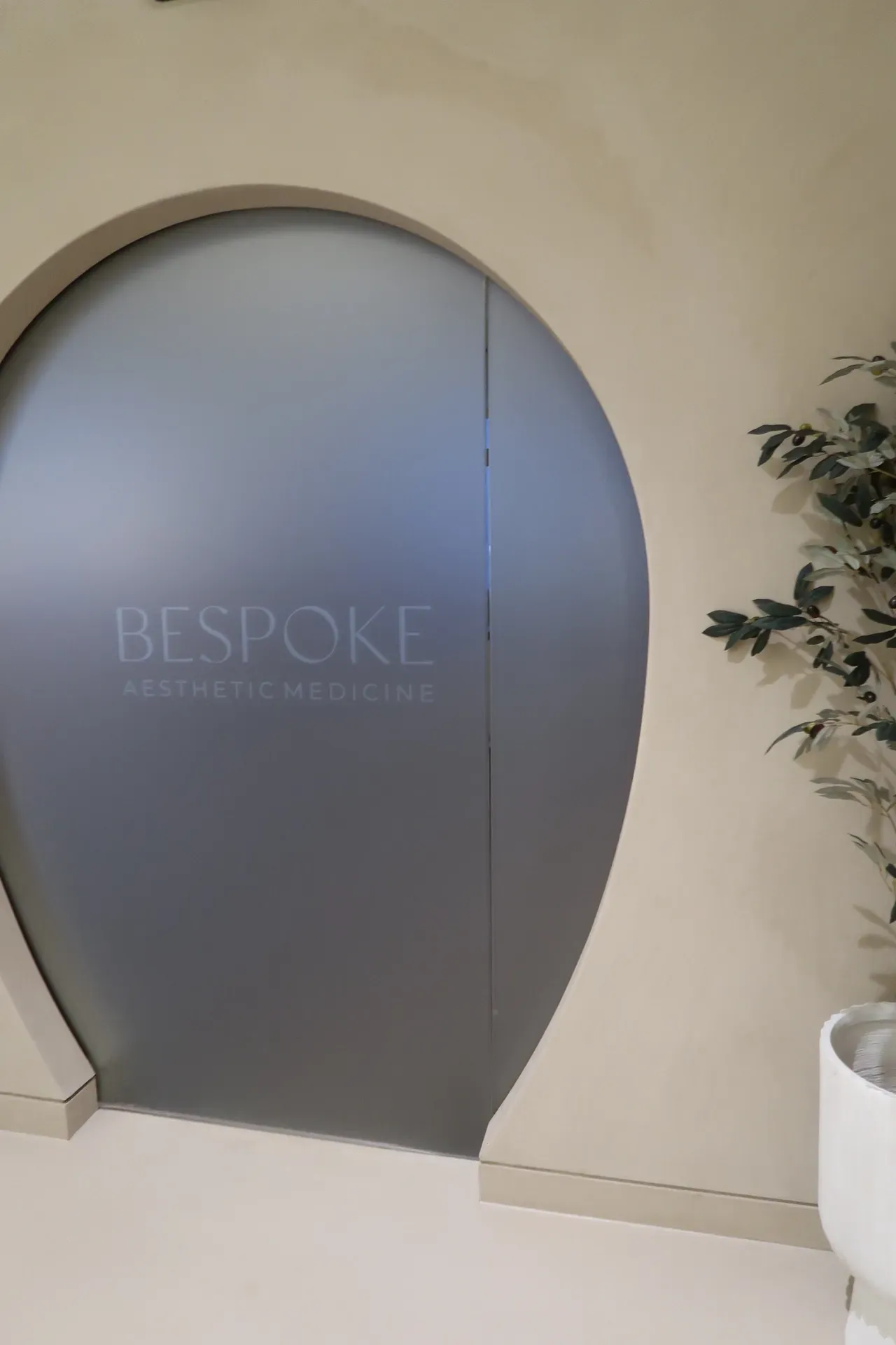 Frosted glass door with 