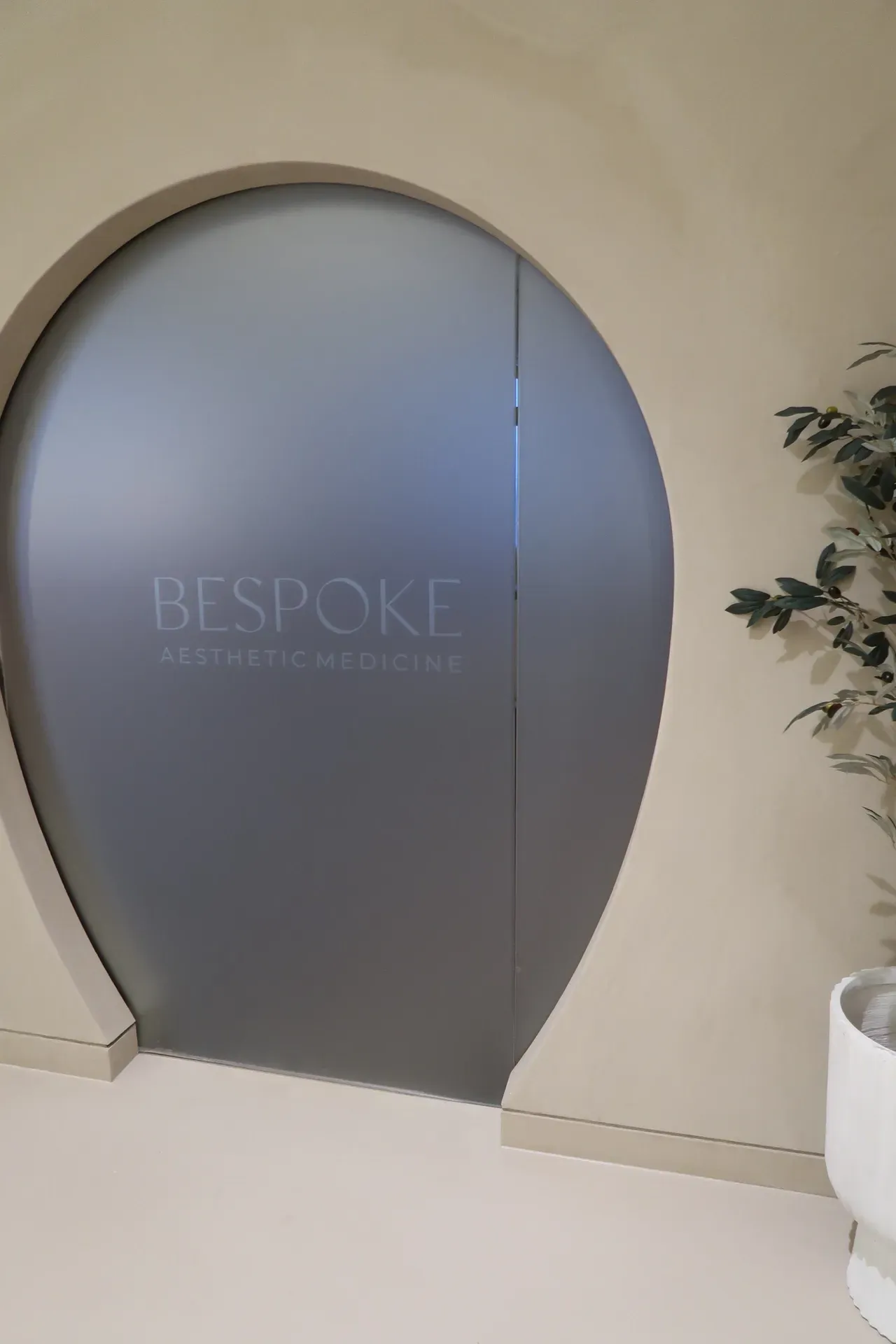 Frosted glass oval door with