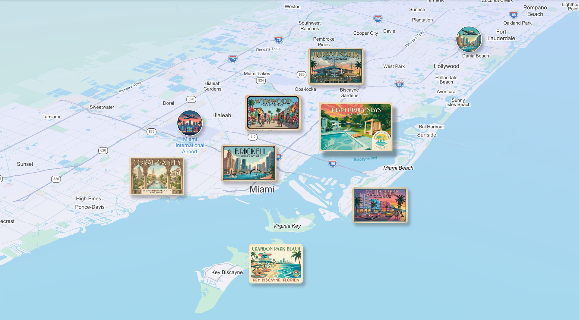 Perfect location - north of Miami and away from the traffic, a short drive away from interesting Miami neighborhoods, and just out of earshot of all the noise that comes with the Magic City.
