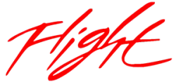 Red stylized script spelling 