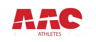 Arkansas Athletes Outreach red and white logo