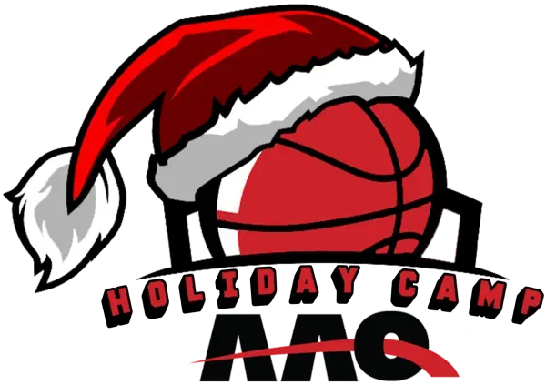 Basketball with Santa hat. Holiday Camp. AAC.