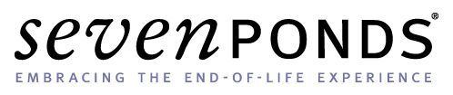 A logo for seven ponds embracing the end of life experience