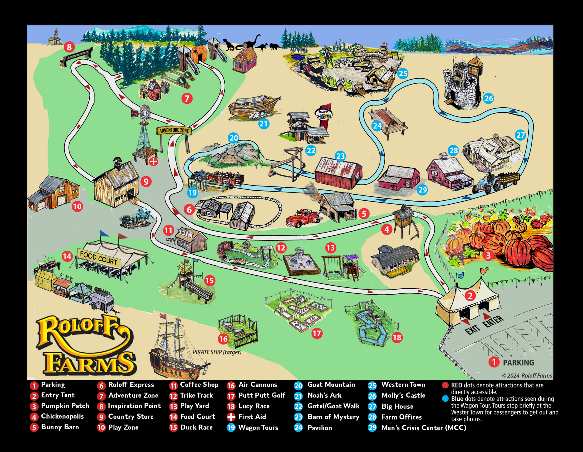 Illustration Map of Roloff Farms Pumpkin Festival Attractions