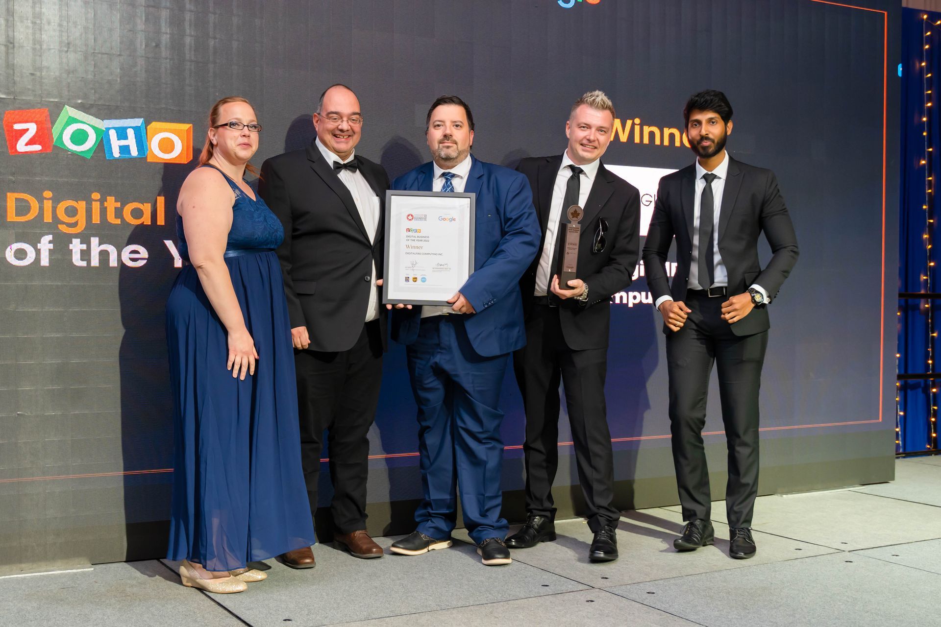digital fire team winning digital business of the year award