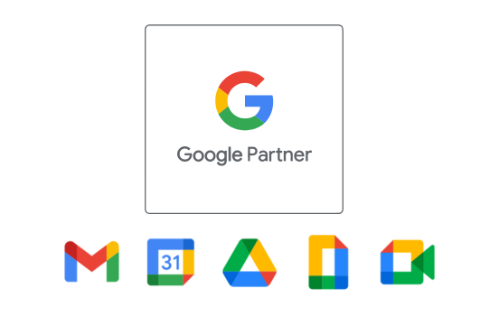 A google partner logo with a calendar icon next to it