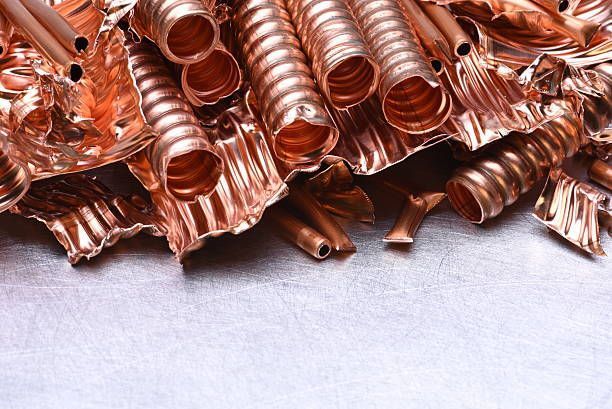 Close-up of a cooper recycling scrap metal in Tacoma, WA.