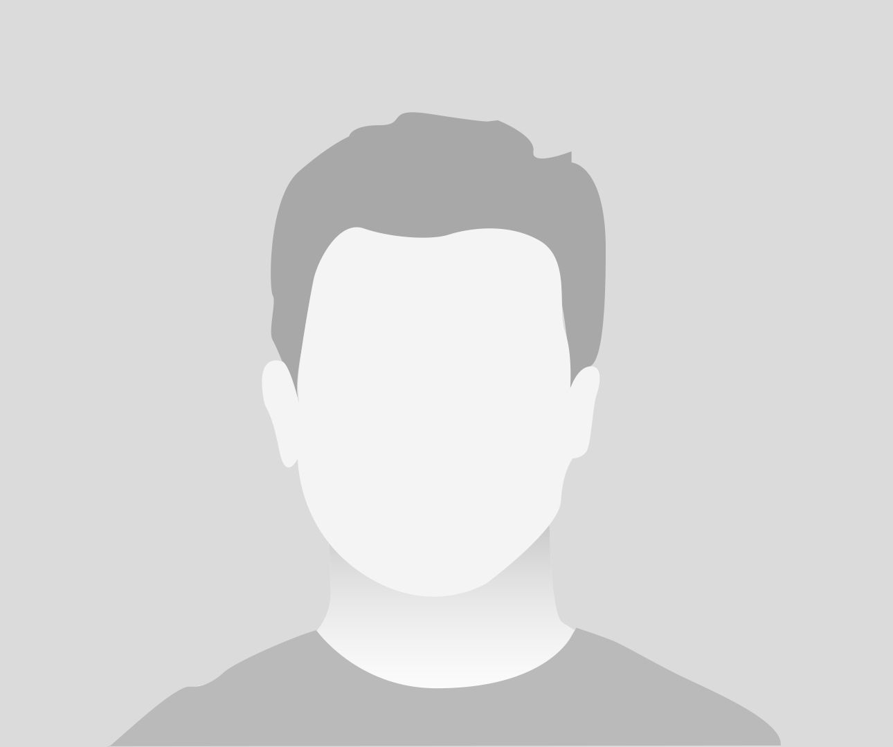 Gray silhouette of a person, head and shoulders, on a gray background.