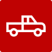 White line art icon of a pickup truck centered on a solid red square background. |  Diesel & Auto Performance