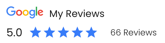 Google My Reviews, 5.0 rating with five blue stars, 62 reviews.