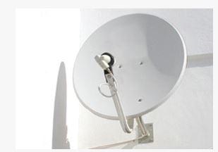 White satellite dish