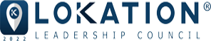 A blue and white logo for the location leadership council