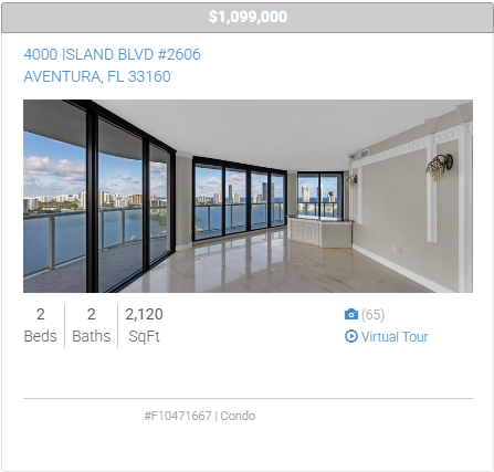 A picture of an empty apartment with a price of $ 1,090,000