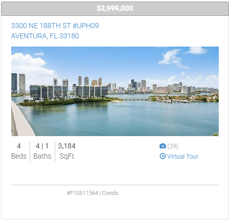 A picture of a condo for sale in aventura , florida.
