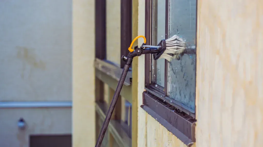 cleaning a window