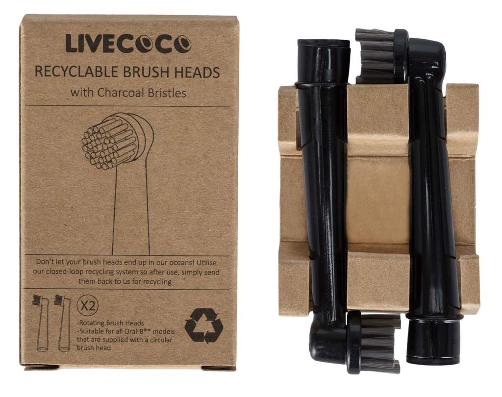 A box of livecoco recyclable brush heads