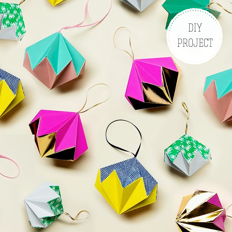 origami christmas baubles