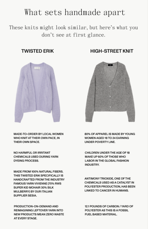 handmade vs high-street knitwear by The Knotty Ones