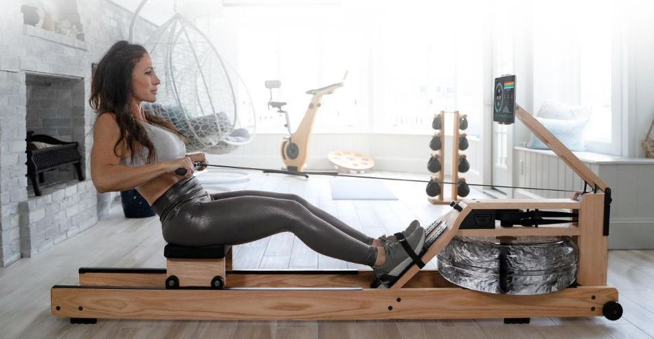 Wooden fitness gym equipment in a home gym