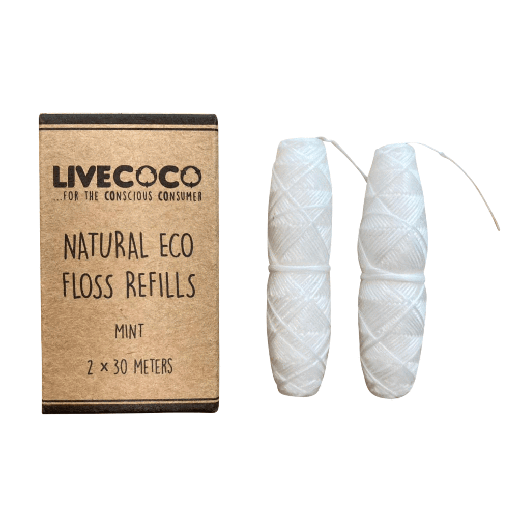 Livecoco natural eco floss refills mint 2 x 30 meters