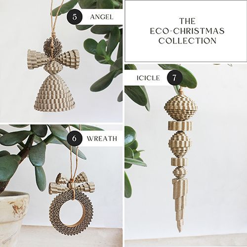 There are many different types of christmas decorations made of cardboard.