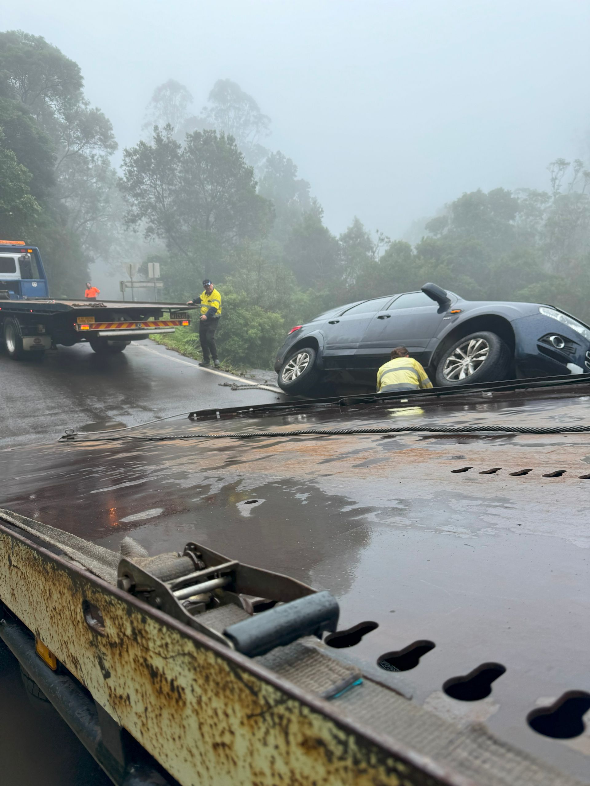 Vehicle Being Recovered From The Side Of The Round - Vehicle Recovery Service - Mick's Towing Service Gold Coast