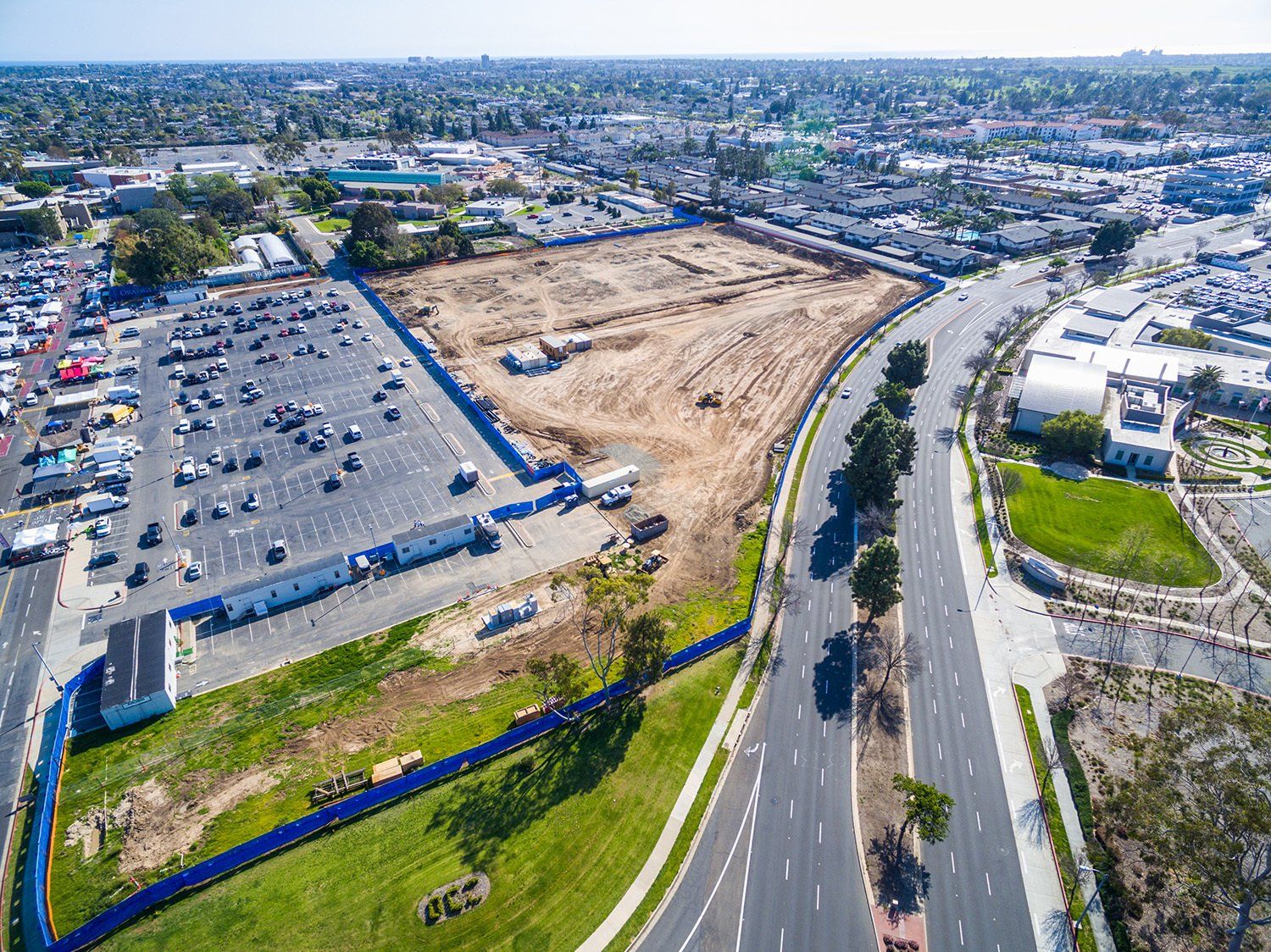 construction site aerial view