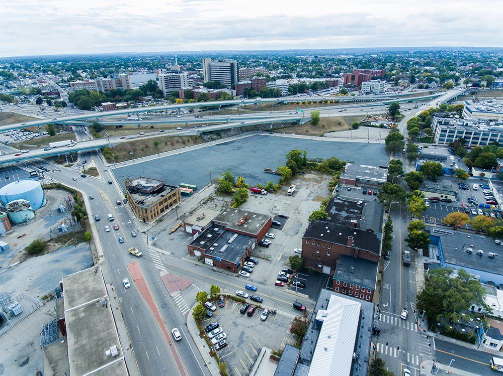 building aerial top view