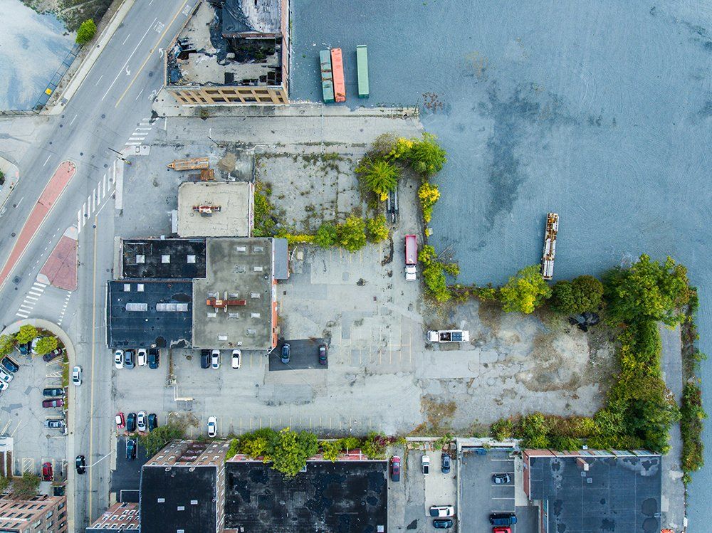 building aerial top view