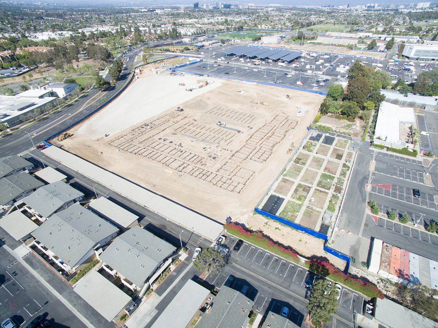 construction site aerial view