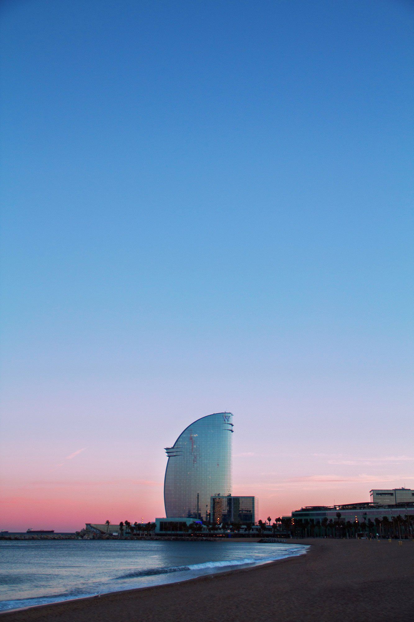 big skyscraper on beach