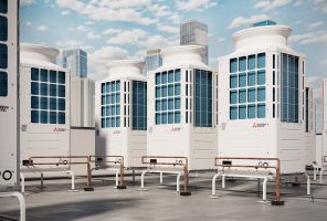 Mitsubishi Electric Trane units in a row