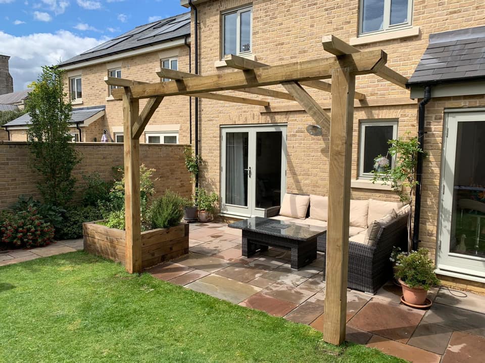 Pergola in garden