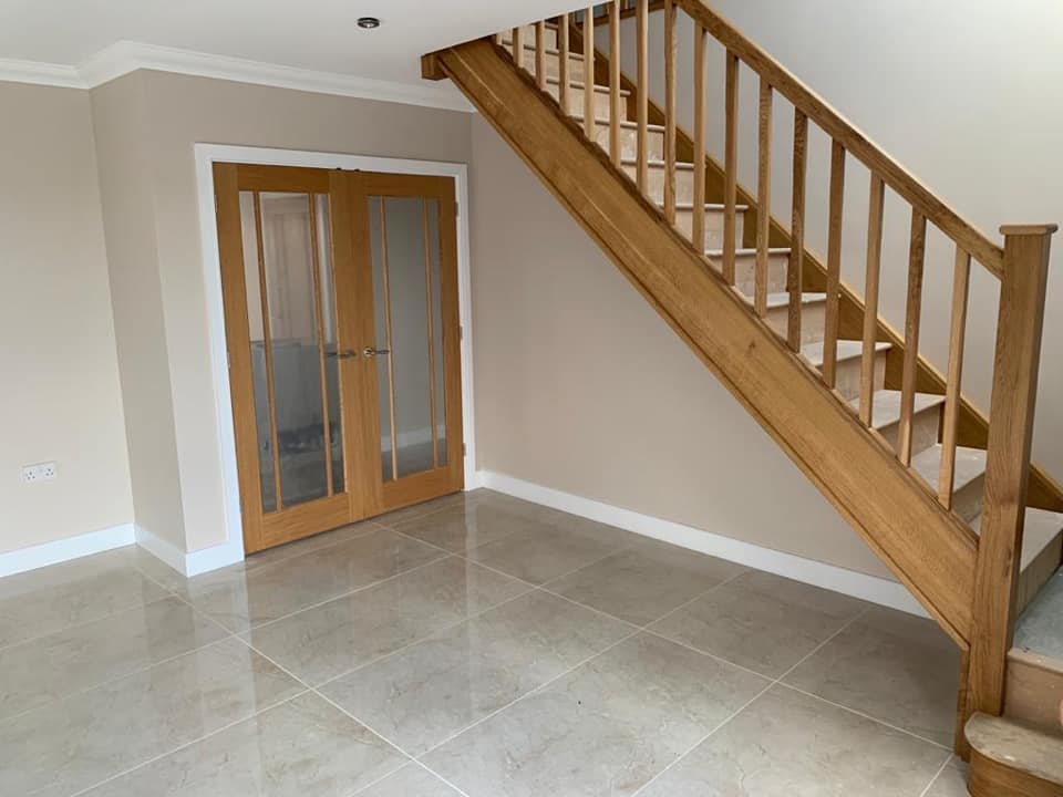 Wooden door and stairs