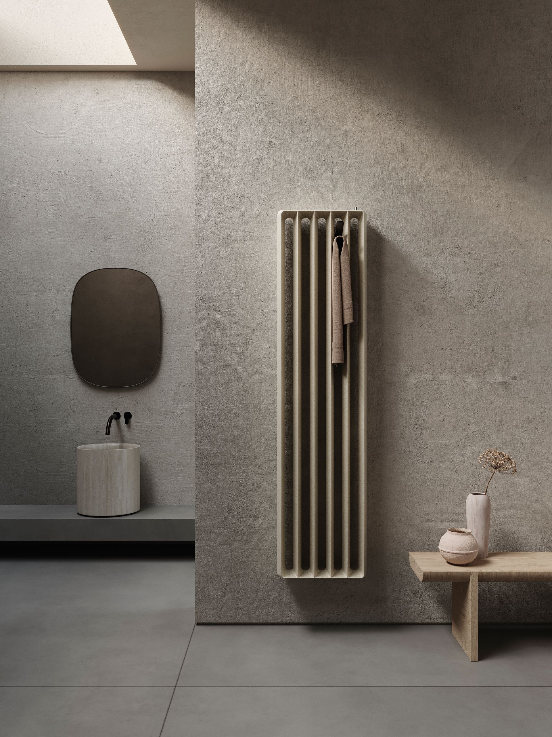 Radiateur sèche serviette Ghisa Antrax, design Rodolpho Dordoni
